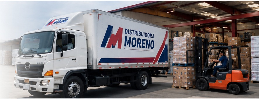 Camión de reparto y centro de distribución